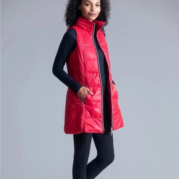 ANORAK Women’s Hot Pink Long-line Duck Down QuiltedPuffer Vest Sz XS Barbiecore - Picture 1 of 11
